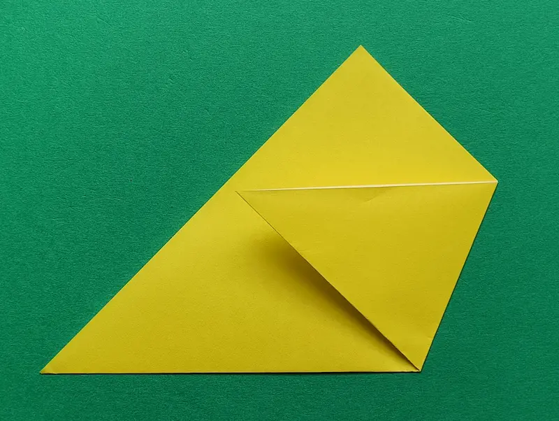 Fold the right corner diagonally