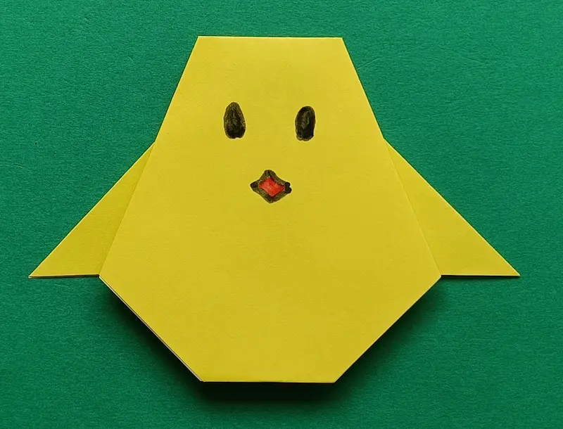 Draw a beak with a marker