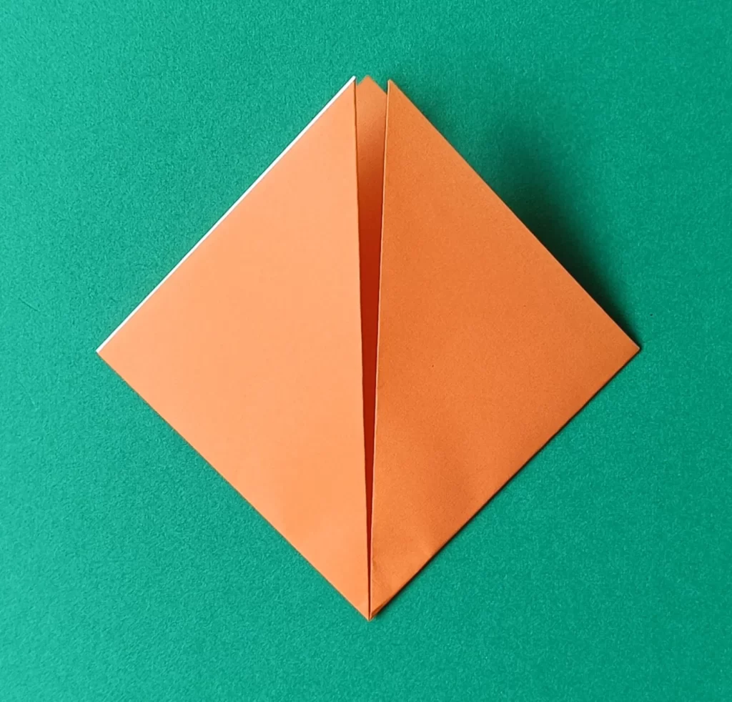 Fold the right corner up to the top point