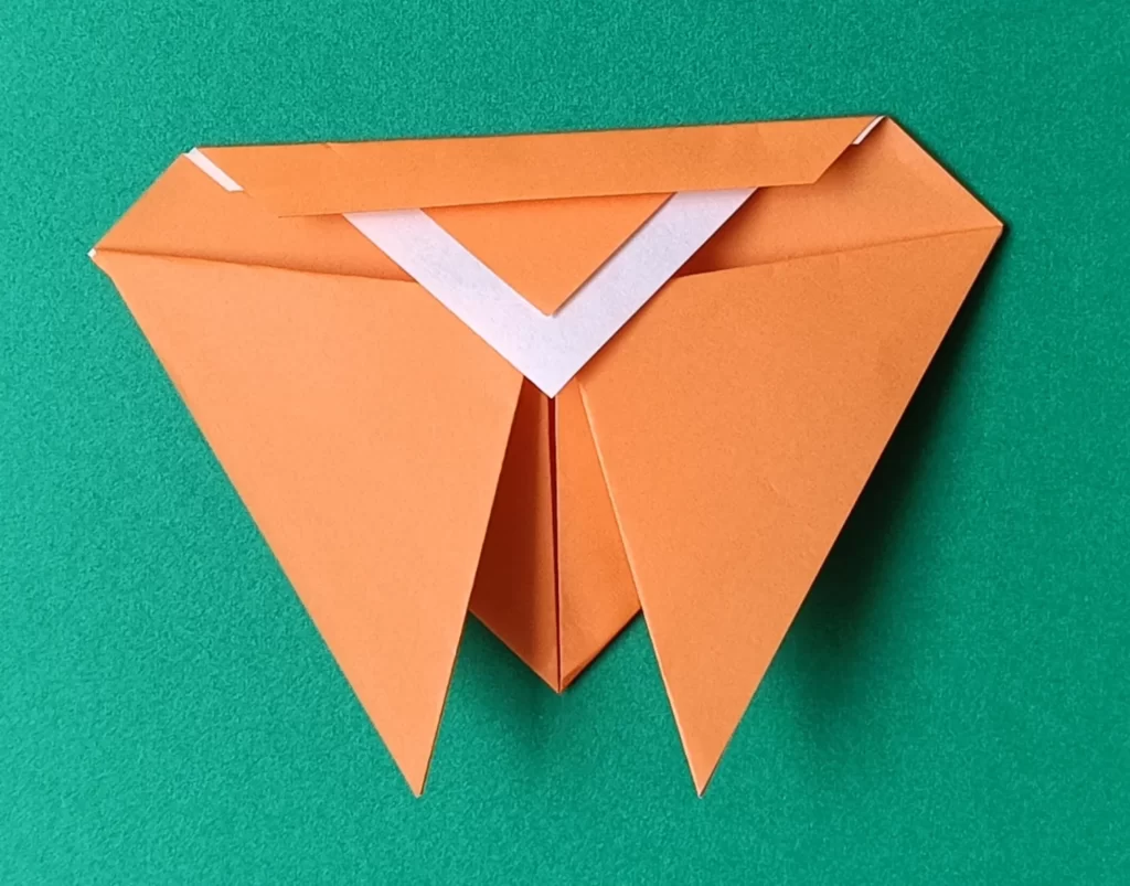 Fold the top section downward all together