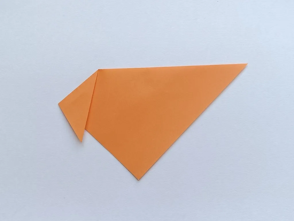 Fold the left corner down to make one ear.