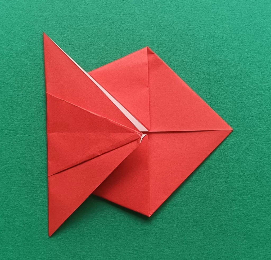 Fold the white square in half to the right