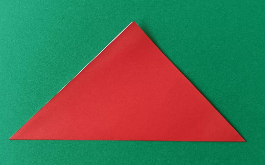 Fold the paper in half to make a triangle