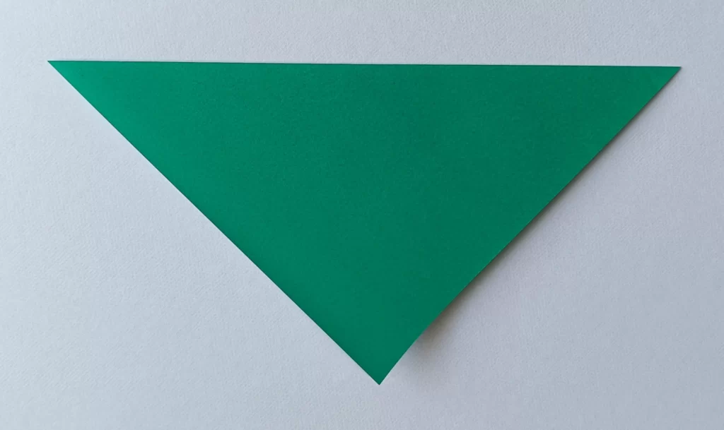 Fold the paper in half to make a triangle
