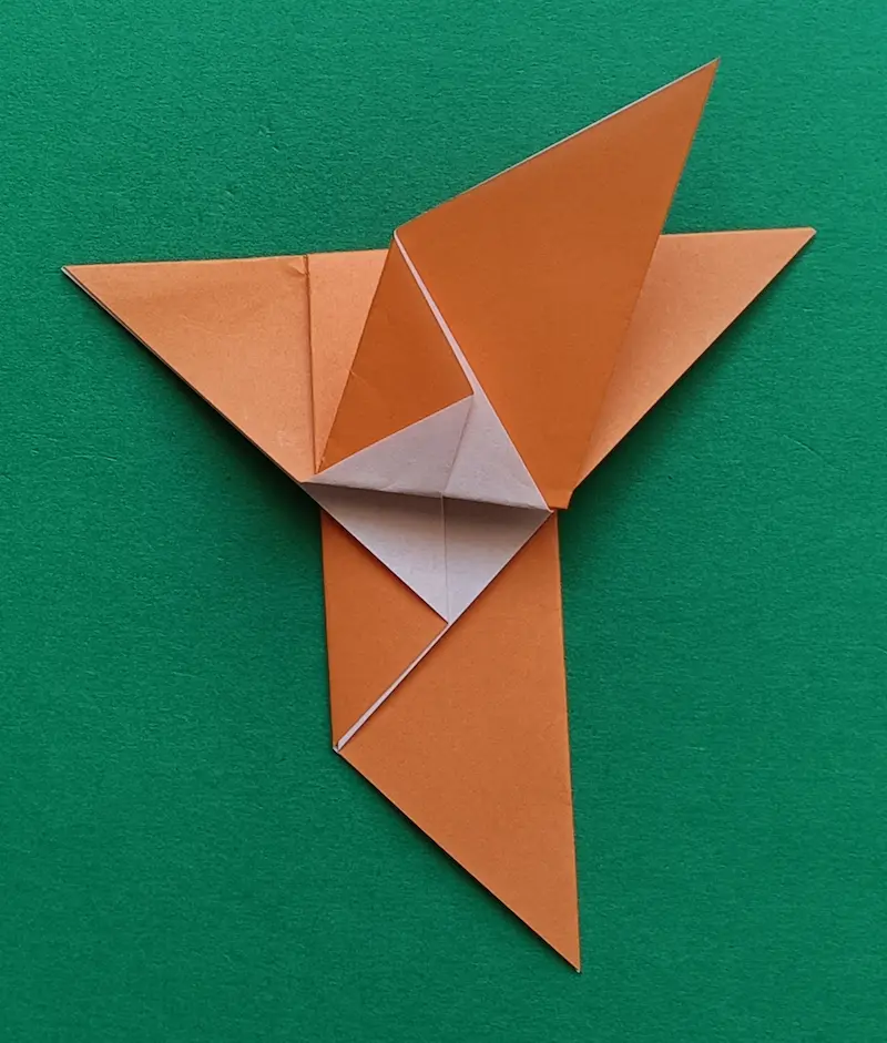 Fold the top layer up at a slight angle to make a wing