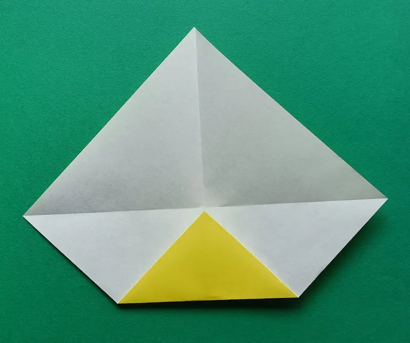 Fold the bottom corner up to the middle