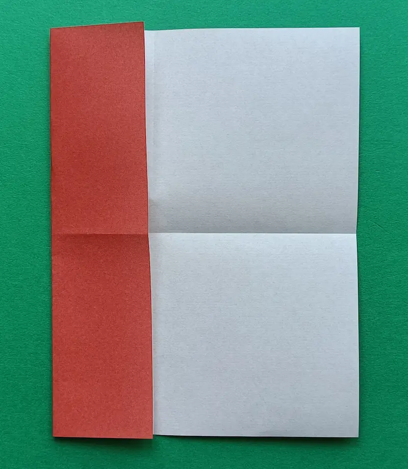 Fold the left side to meet the center line